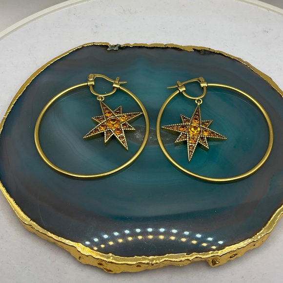 Earrings ring with an amber star by Roberto Cavalli - Picture 1 of 5